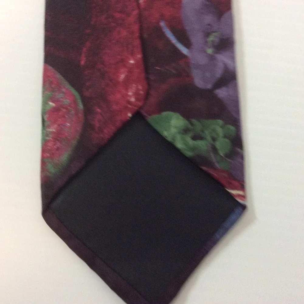 STRUCTURE Mens Necktie Tie Silk Italian Red Purple Green USA 3.75 in width